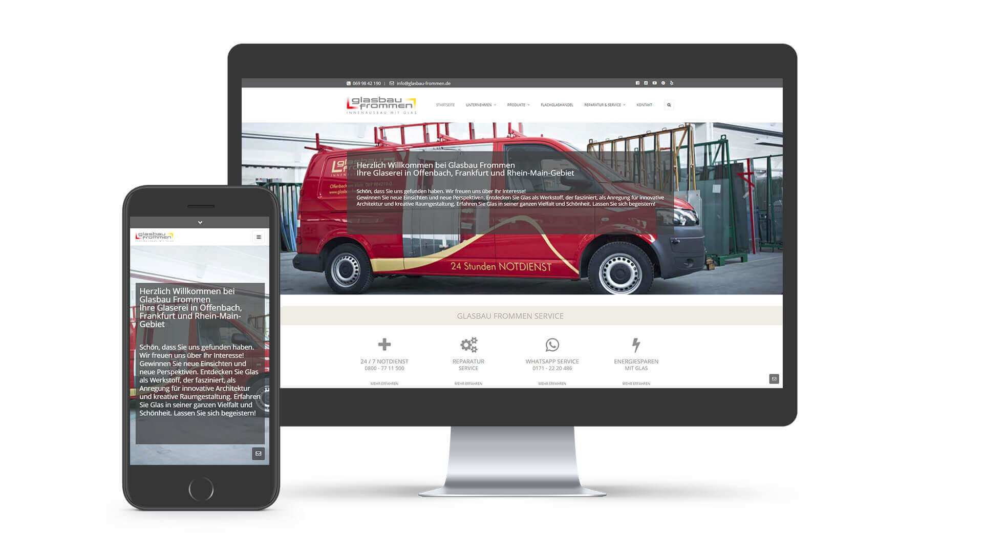 Webdesign Glaserei Frankfurt